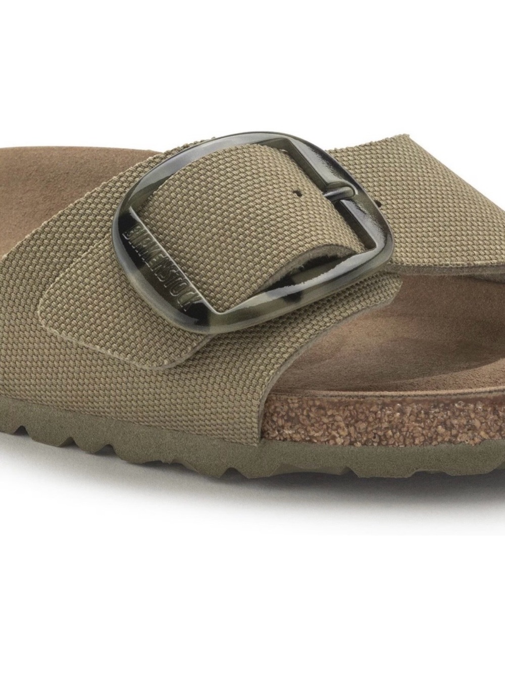 Birkenstock 💅 Madrid Tortoise Big Buckle Textile Khaki Sandal Slide 41 Wmns 10 - Picture 11 of 13
